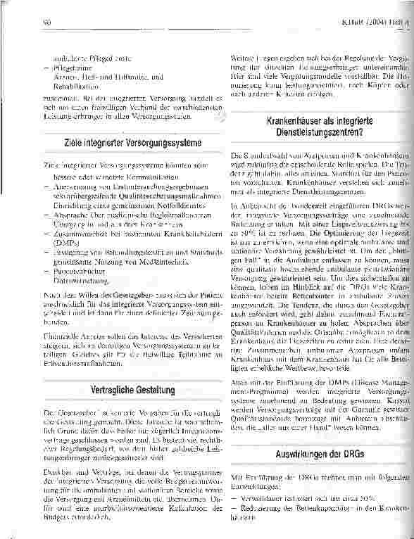 Vorschauseite 2: DRGs und integrierte Versorgung - eine Chance für Krankenhäuser und niedergelassene Ärzte?