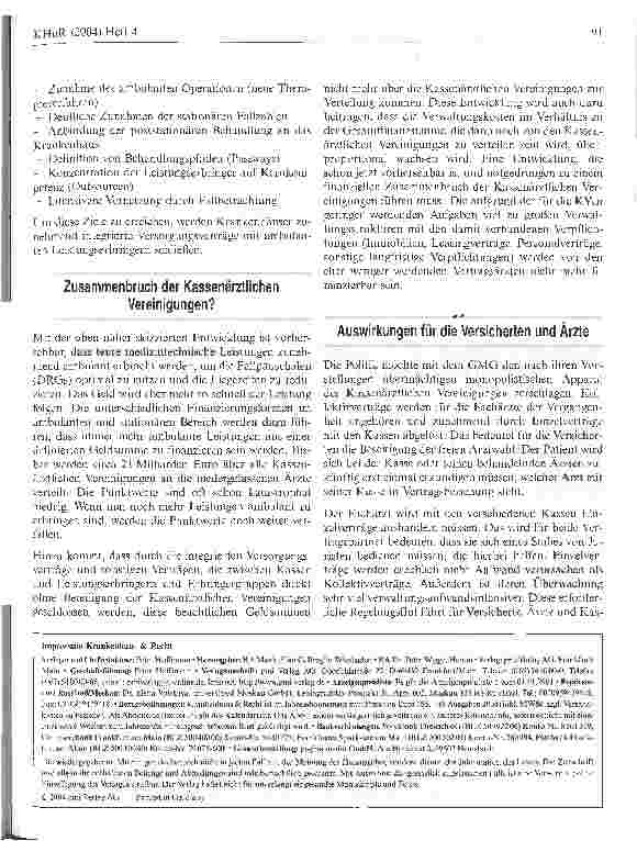 Vorschauseite 3: DRGs und integrierte Versorgung - eine Chance für Krankenhäuser und niedergelassene Ärzte?