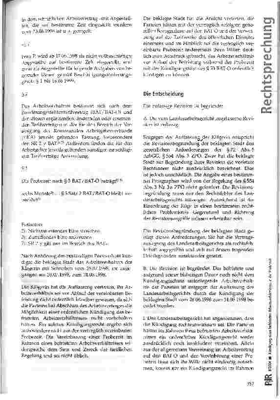 Vorschauseite 2: Kündigung eines befristeten Arbeitsverhältnisses in der Probezeit