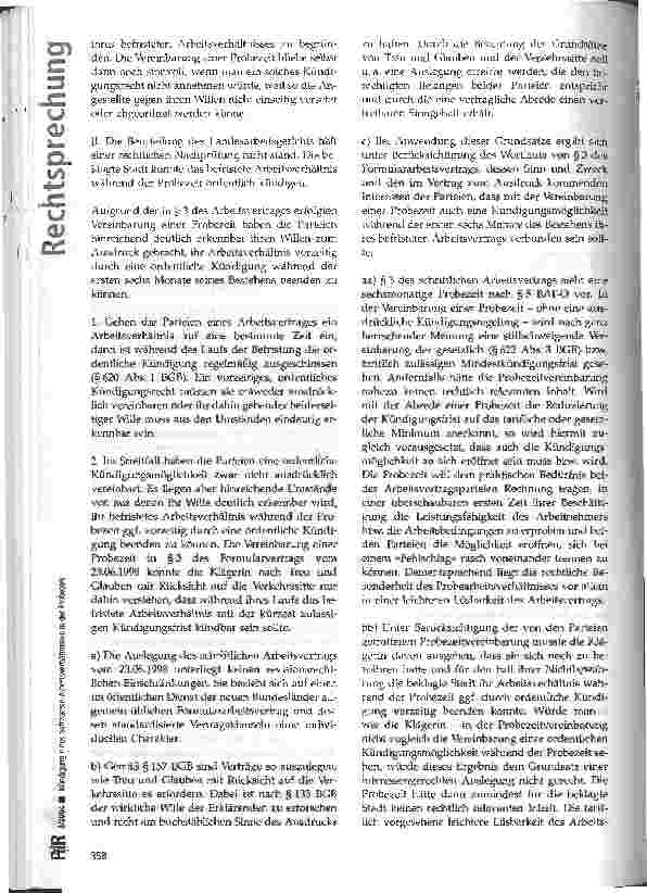 Vorschauseite 3: Kündigung eines befristeten Arbeitsverhältnisses in der Probezeit