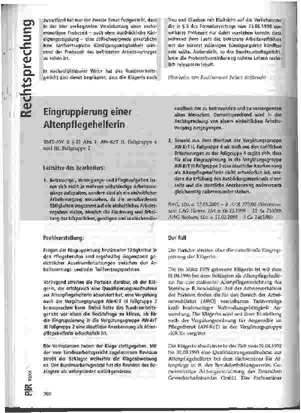Vorschauseite 5: Kündigung eines befristeten Arbeitsverhältnisses in der Probezeit