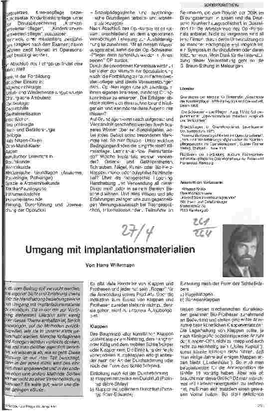 Vorschauseite 1: Umgang mit Implantationsmaterial