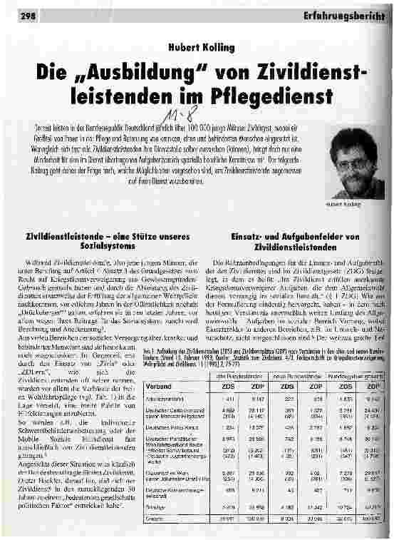 Vorschauseite 1: Die Ausbildung von Zivildienstleistenden im Pflegedienst
