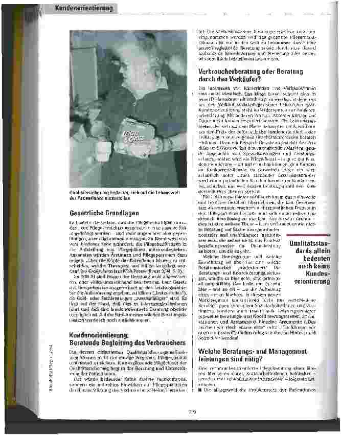 Vorschauseite 2: Wege aus dem Pflegemarkt-Dilemma Beratung und Koordinierung - ein vernachlässigtes Thema in den Planungsdiskussionen zur Pflegequalität