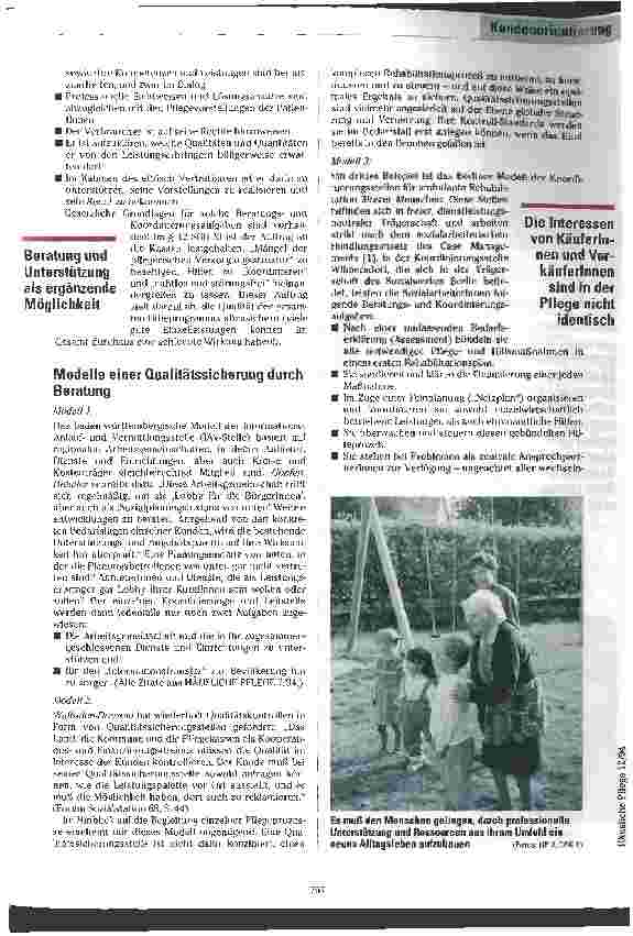 Vorschauseite 3: Wege aus dem Pflegemarkt-Dilemma Beratung und Koordinierung - ein vernachlässigtes Thema in den Planungsdiskussionen zur Pflegequalität