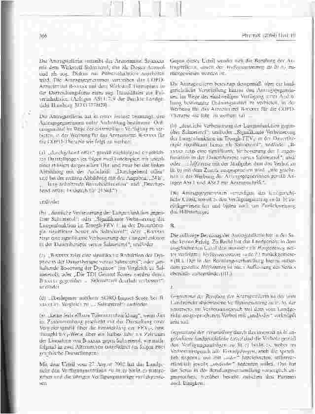 Vorschauseite 2: Printwerbung für Arzneimittel mit vergleichenden Äußerungen