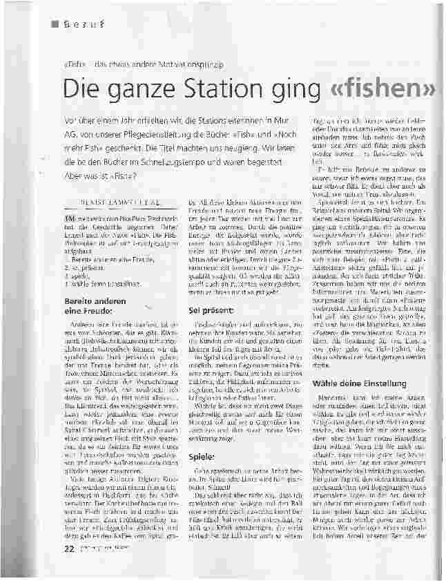 Vorschauseite 1: Fish - das etwas andere MotivationsprinzipDie ganze Station ging fishen