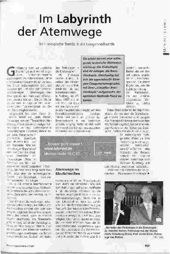 Vorschauseite 1: Im Labyrinth der Atemwege. Technologische Trends in der Lungenheilkunde