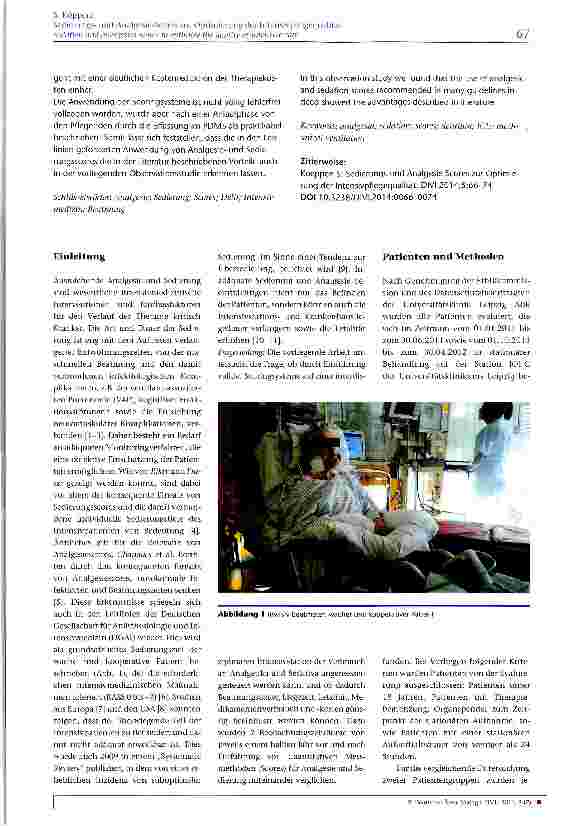 Vorschauseite 2: Sedierungsund Analgesie Scores zur Optimierung der Intensivpflegequalität