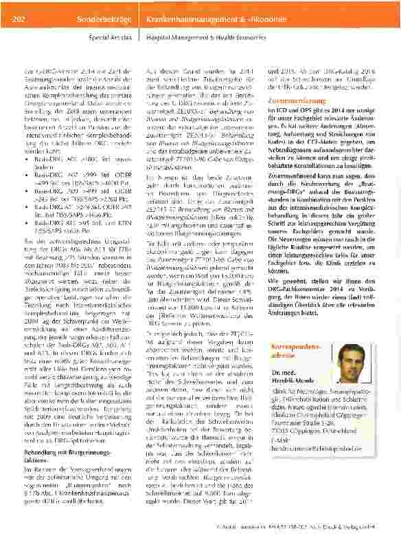 Vorschauseite 5: G-DRG-Version2014-Auswirkungen auf unser Fachgebiet