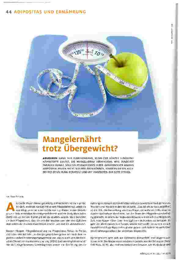 Vorschauseite 1: Mangelernährt trotz Übergewicht?
