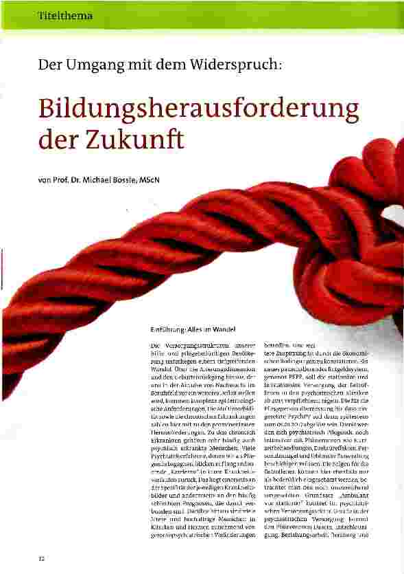 Vorschauseite 1: Der Umgang mit dem Widerspruch: Einführung: Alles im Wandel Bildungsherausforderung der Zukunft
