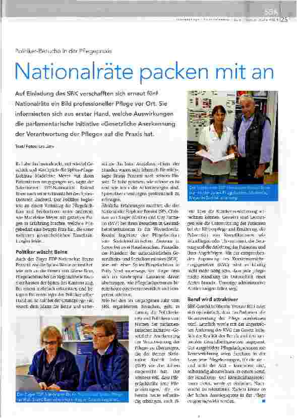 Vorschauseite 1: Nationalräte packen mit an