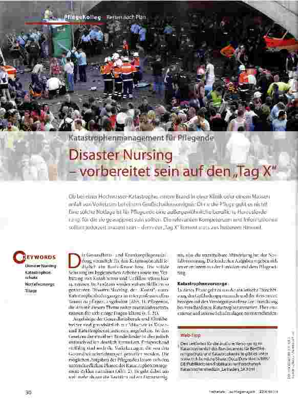 Vorschauseite 1: Disaster Nursing -vorbereitet sein auf den „Tag X