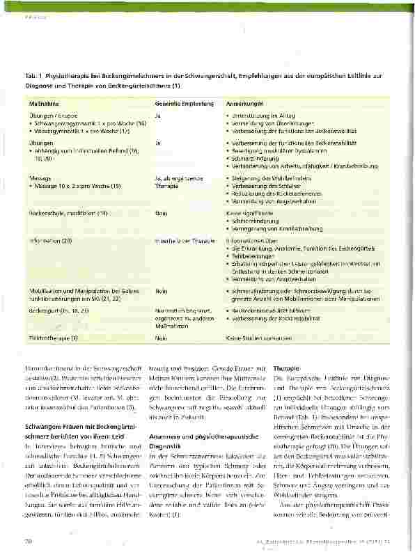 Vorschauseite 3: Beckengürtelschmerz in der Schwangerschaft ein Thema für die Physiotherapie?