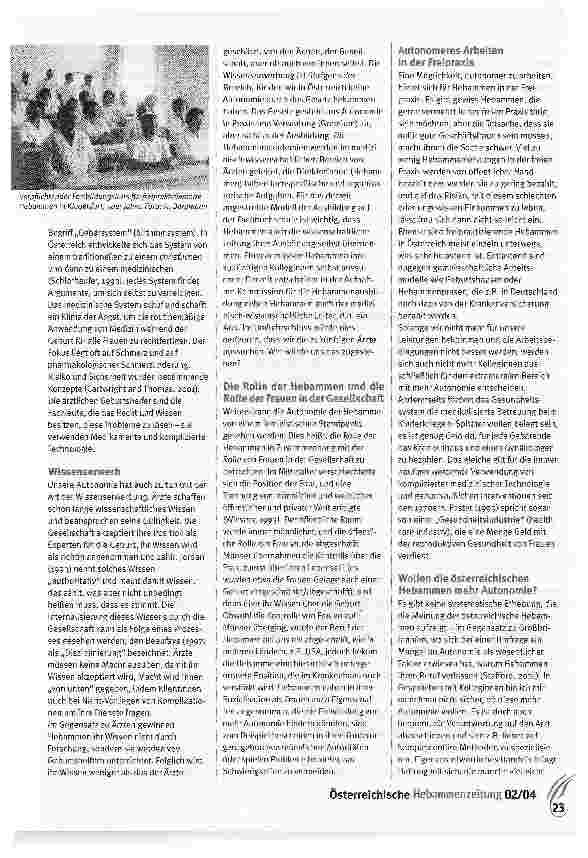 Vorschauseite 2: Die Autonomie der Hebamme