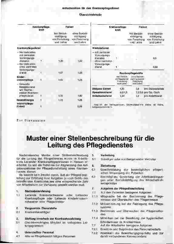 Vorschauseite 5: Anhaltszahlen für den Krankenpflegedienst