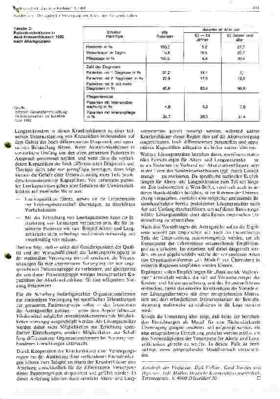 Vorschauseite 3: Der stationäre Vergleich von Alters und Langzeitkranken