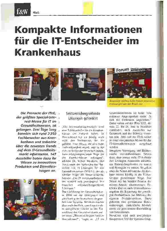 Vorschauseite 1: Kompakte Informationen für die IT-Entscheider im Krankenhaus