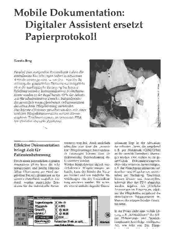 Vorschauseite 1: Mobile Dokumentation: Digitaler Assistent ersetzt Papierprotokoll