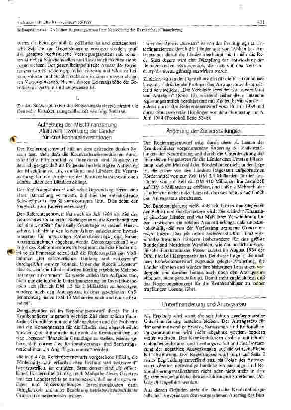 Vorschauseite 3: Stellungsnahme der DKG zum Regierungsentwurf zur Neuordnung der Krankenhausfinanzierung