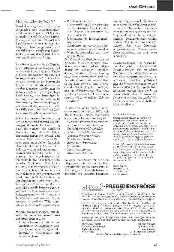 Vorschauseite 3: Zum Verwechseln ähnlich oder anders als andereAuf dem Weg zum unvergleichlichen Pflegedienst