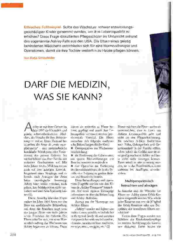 Vorschauseite 1: DARF DIE MEDIZIN, WAS SIE KANN?