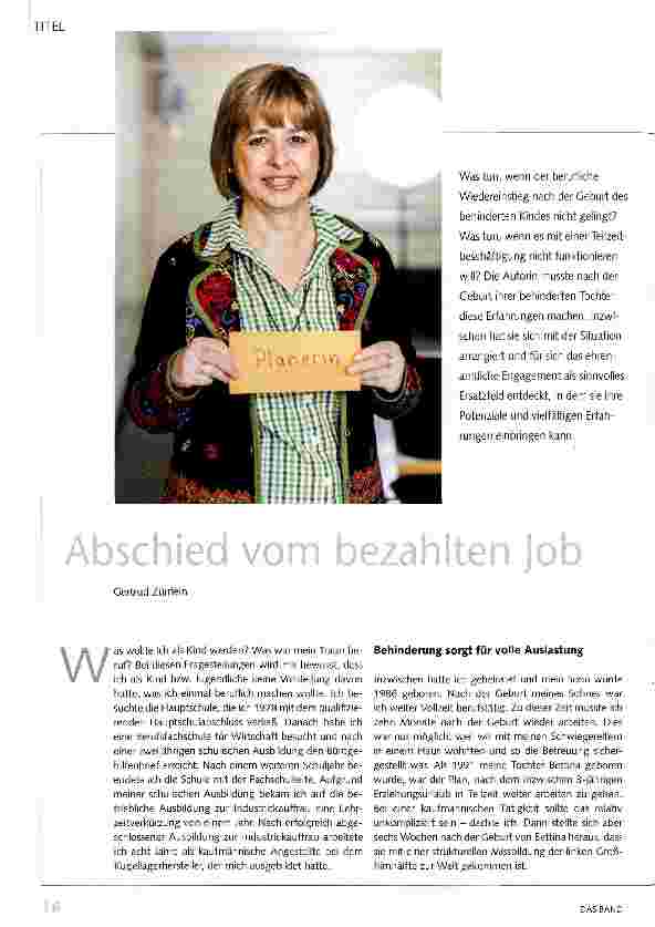 Vorschauseite 1: Abschied vom bezahlten Job