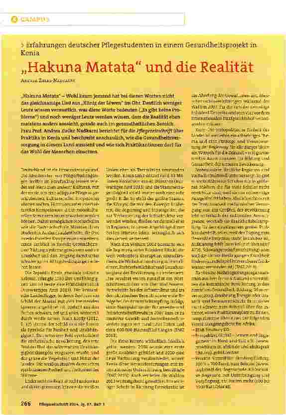 Vorschauseite 1: Hakuna Matata und die Realität