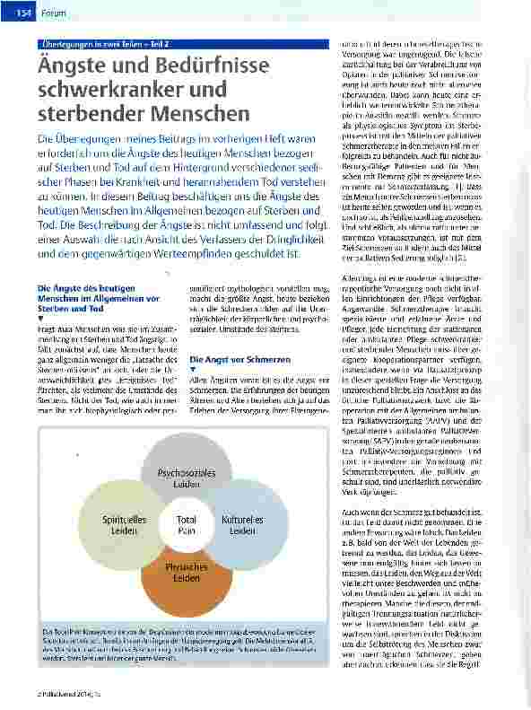 Vorschauseite 1: Ängste und Bedürfnisse schwerkranker und sterbender Menschen