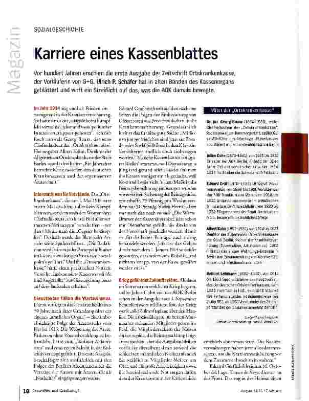 Vorschauseite 1: Karriere eines Kassenblattes