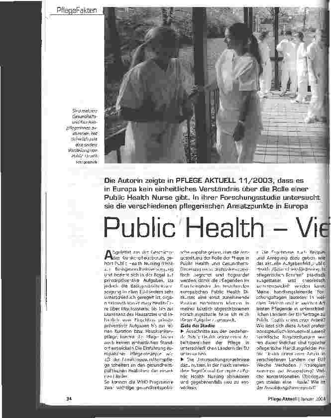 Vorschauseite 1: Public Health - Vielfalt in Europa