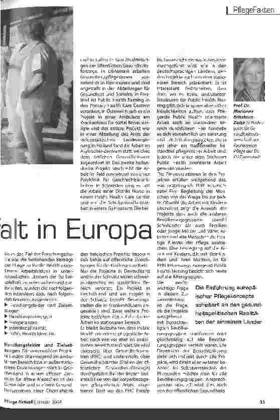 Vorschauseite 2: Public Health - Vielfalt in Europa