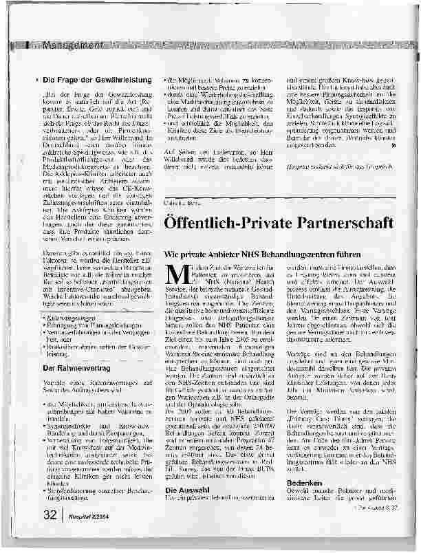Vorschauseite 2: Privates Klinik-Management
