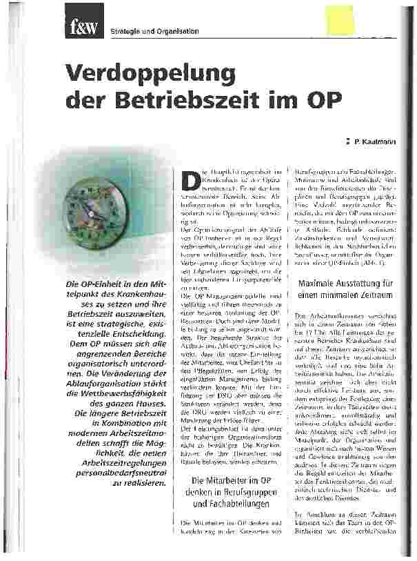Vorschauseite 1: Verdoppelung der Betriebszeit im OP