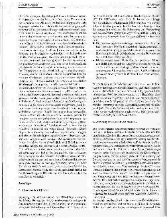 Vorschauseite 2: Das Shared Care Modell als effizientes und qualitativ hoch stehendes Versorgungsprinzip in der RehabilitationBeispiel der Neurorehabilitation des Kantonsspitals Luzern