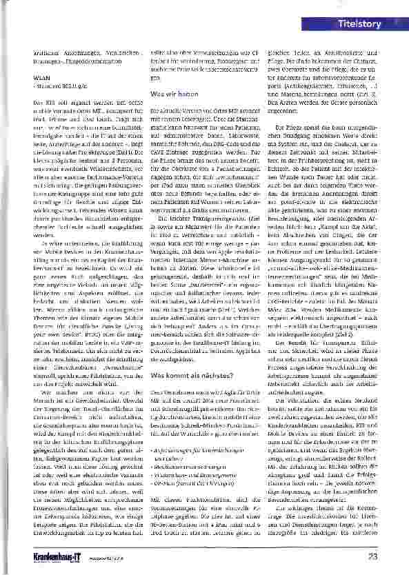Vorschauseite 2: Mobile IT im Krankenhaus: The missing link oder „Wie man Pilot wird