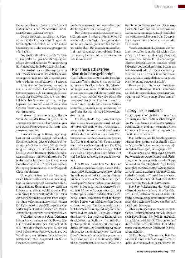 Vorschauseite 2: Körperliche Aktivität in der Dekubitusprophylaxe
