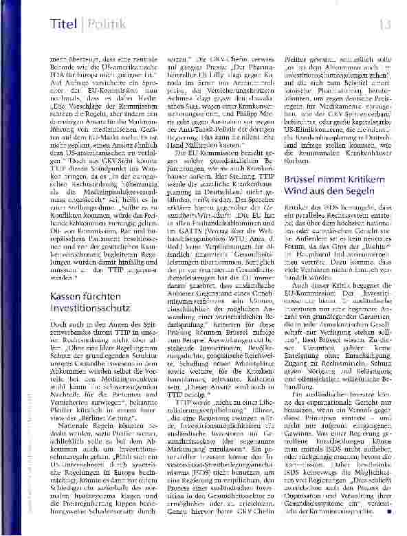 Vorschauseite 2: Angst vor dem Abkommen