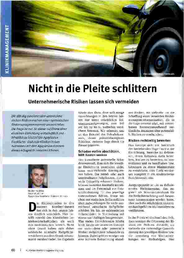 Vorschauseite 1: Nicht in die Pleite schlittern