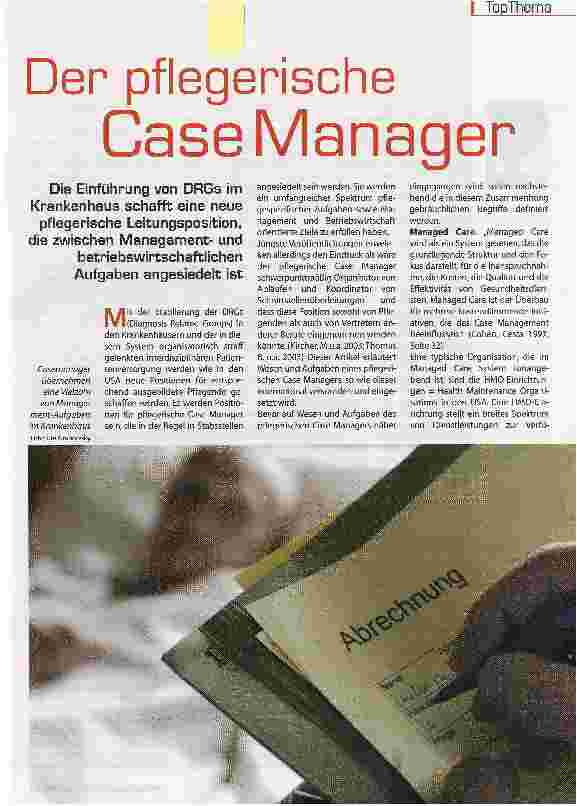 Vorschauseite 1: Der pflegerische Case Manager