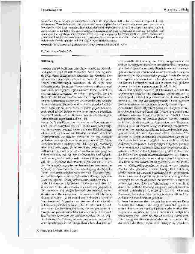 Vorschauseite 2: Musik als Brücke zur Sprache - die musiktherapeutische Behandlungsmethode SIPARI® bei Langzeitaphasikern