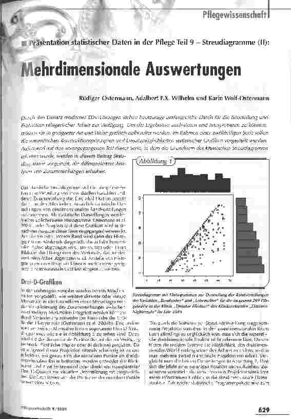 Vorschauseite 1: Mehrdimensionale AuswertungenPräsentation statistischer Daten in der Pflege Teil 9 - Streudiagramme (II)