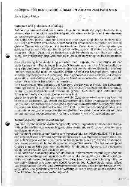Vorschauseite 1: Brücken für den psychologischen Zugang zum Patienten