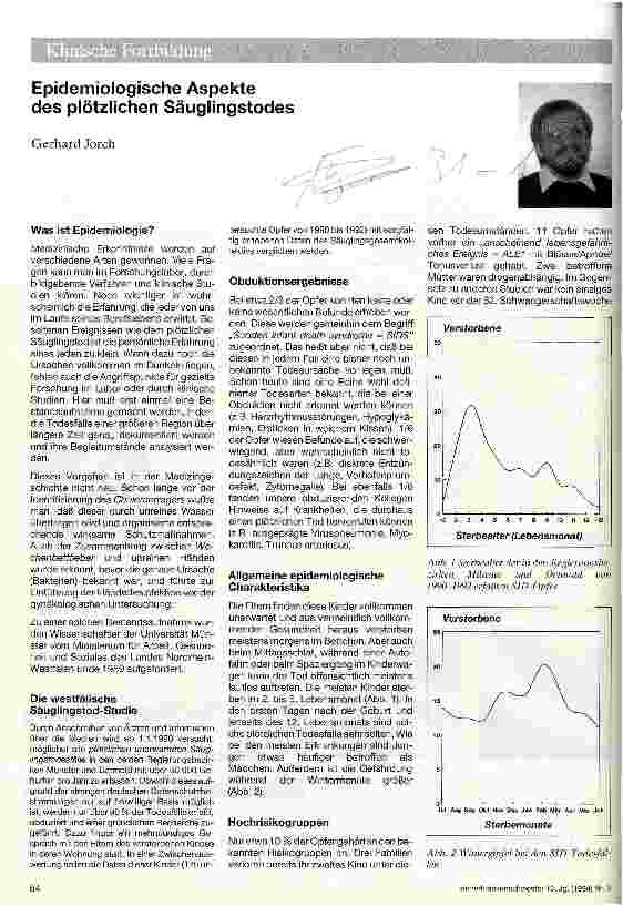 Vorschauseite 1: Epidimiologische Aspekte des plötzlichen Kindstodes