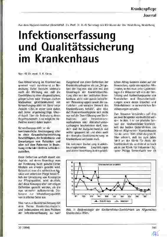 Vorschauseite 1: Infektionserfassung und Qualitätssicherung im Krankenhaus