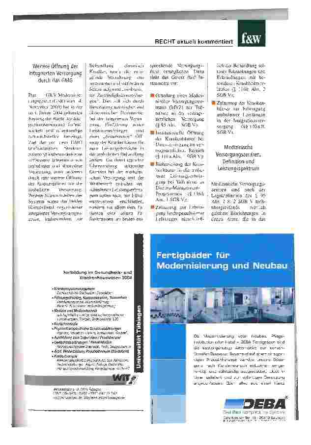 Vorschauseite 2: Medizinische Versorgungszentren als Bestandteil der integrierten Versorgung