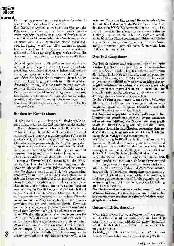 Vorschauseite 2: Menschlichkeit, Unmenschlichkeit im Krankenhaus?