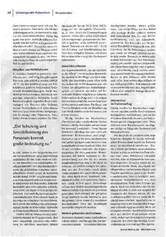 Vorschauseite 2: Sturzprävention im Krankenhaus
