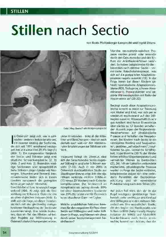 Vorschauseite 1: Stillen nach Sectio